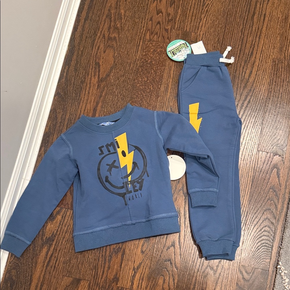 Kapital Blue Kids Sweatpants & Joggers Set with Lightning Design